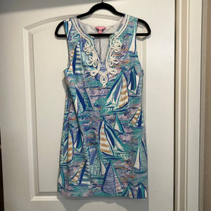 Lilly Pulitzer Harper Shift Dress It’s ABoat Time Size L